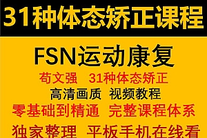 苟文强31种体态专业矫正训练营康复视频教程